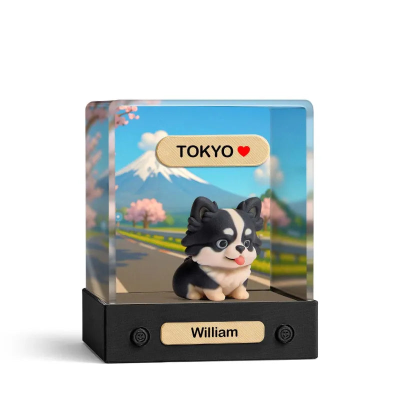 Personalized 3D Mini Figure with Acrylic Box from Photo – Custom Background Toy Figurine Gift