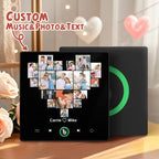 Personalized Photo & Name Music Fridge Magnet Colorful Frame with Heart – Custom Song Gift