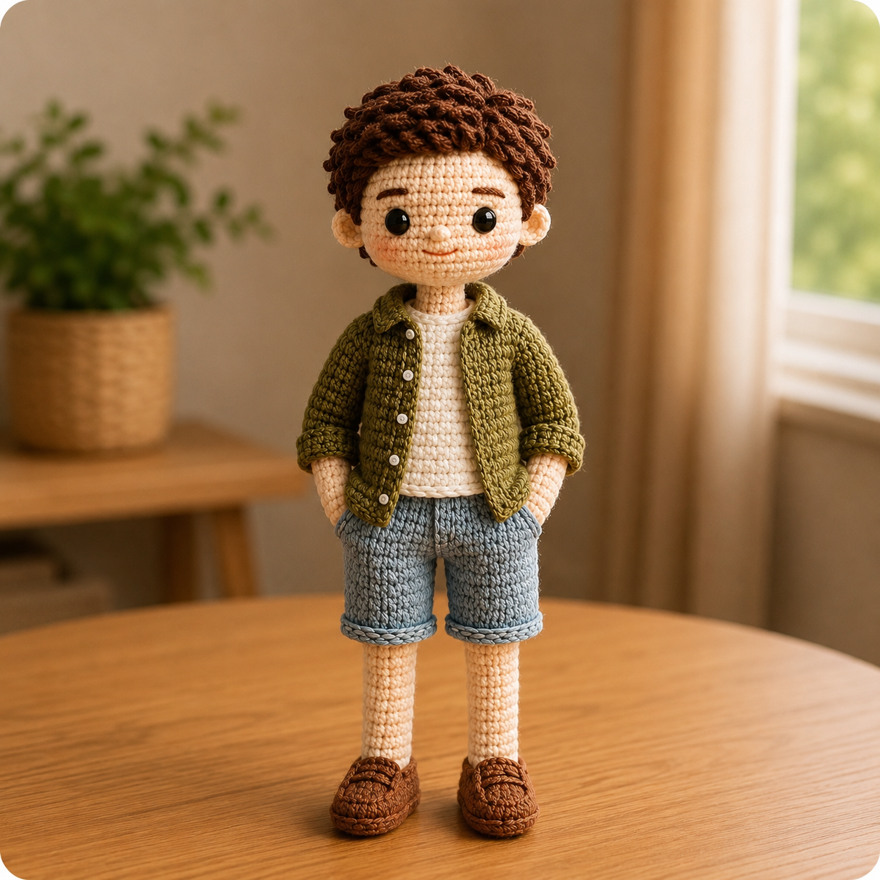 Custom Crochet Portrait Doll – Handmade Birthday Gift for Her Him