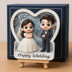 Personalized 3D Mini Figurine with Wooden Base – Custom Photo Home Decor Wedding Birthday Gift
