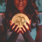Custom 3D Moon Lamp – Personalized Photo Night Light, Christmas Gift for Family