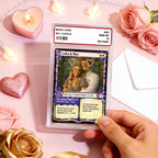 Personalized Photo & Text Couple Game Card with Card Sleeve and Heart Sequins – Valentine’s Day Gift