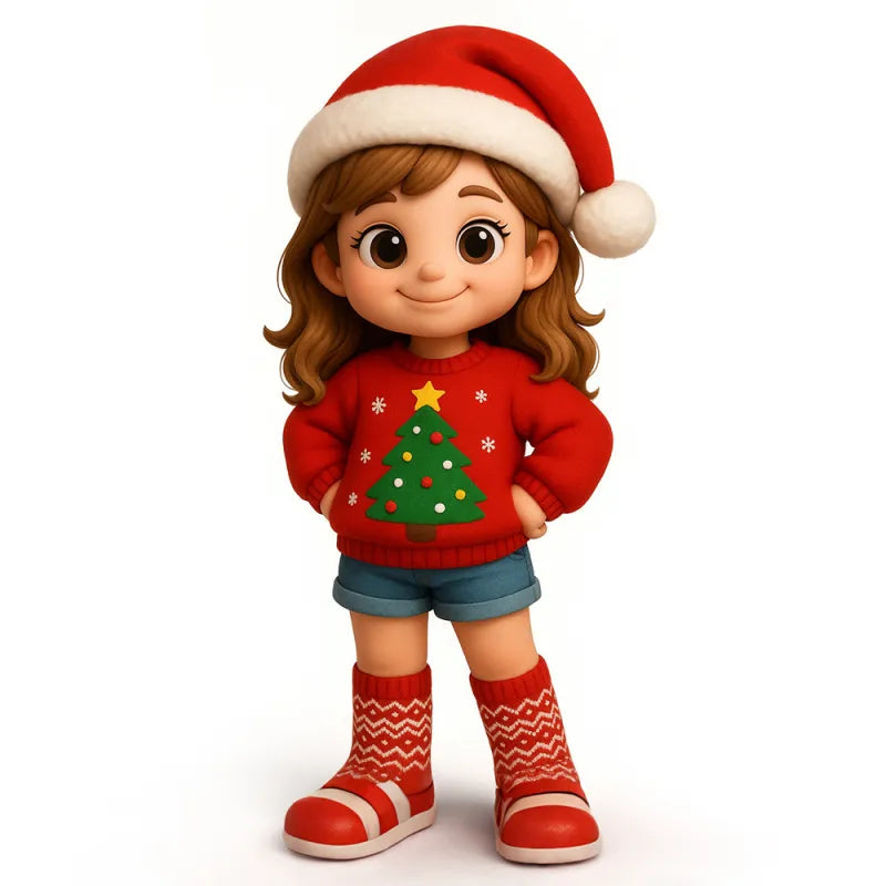 Personalized 3D Mini Figure Christmas Desk Figurine from Photo – Custom Holiday Gift
