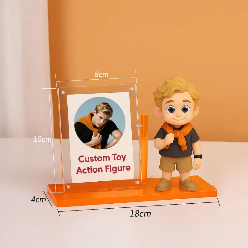 Personalized 3D Mini Figure with Colorful Base from Photo – Custom Toy Figurine Birthday Gift