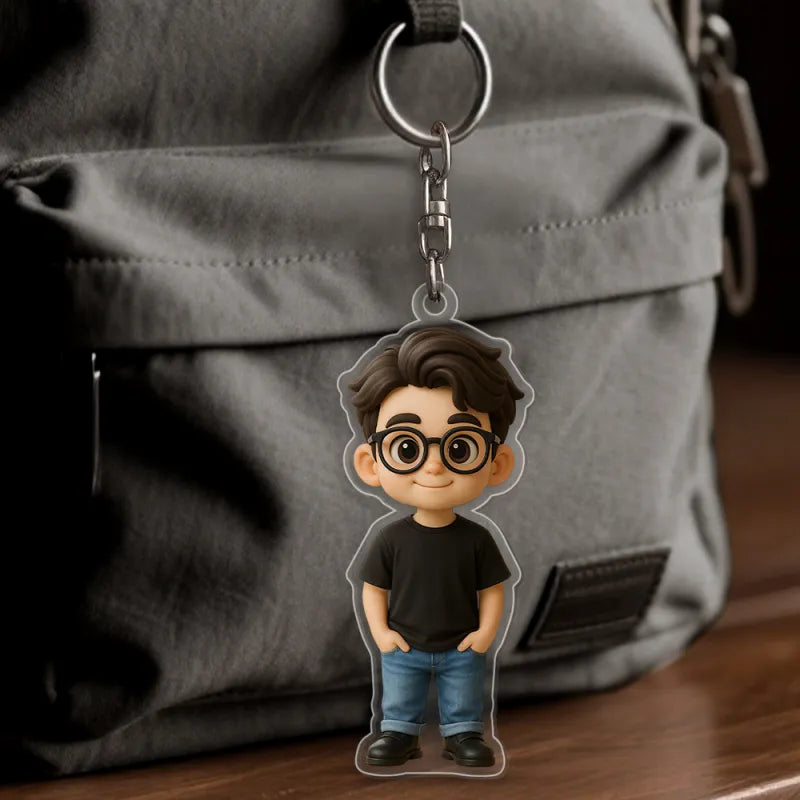 Personalized Photo Cartoon Style Figure Acrylic Keychain Bag Charm Unique Custom Keepsake Gift For Girlfriend Anniversary Birthday Gift