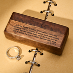 Personalized Engraved Wooden Ring Bearer Box – Custom Vow Wedding Proposal Gift for Couple