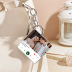 Personalized Photo & Text Music Keychain Box – Custom Song Bag Charm Plays Music Gift for Her