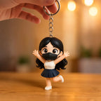 Personalized 3D Mini Figure Keychain from Photo – Custom Cartoon Character Keychain Gift