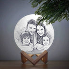 Custom 3D Moon Lamp – Personalized Photo Night Light, Christmas Gift for Family