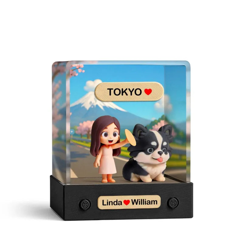 Personalized 3D Mini Figure with Acrylic Box from Photo – Custom Background Toy Figurine Gift