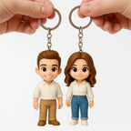 Personalized 3D Mini Figure Keychain from Photo – Custom Cartoon Character Keychain Gift