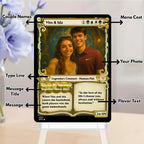 Personalized Photo & Text Couple Game Card with Card Sleeve and Heart Sequins – Valentine’s Day Gift