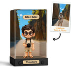 Personalized 3D Mini Figure with Acrylic Box from Photo – Custom Background Toy Figurine Gift