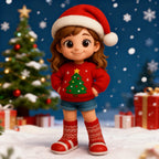 Personalized 3D Mini Figure Christmas Desk Figurine from Photo – Custom Holiday Gift