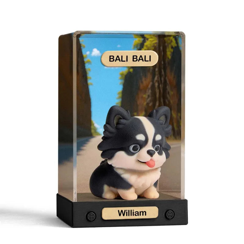 Personalized 3D Mini Figure with Acrylic Box from Photo – Custom Background Toy Figurine Gift