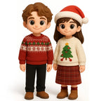 Personalized 3D Mini Figure Christmas Desk Figurine from Photo – Custom Holiday Gift