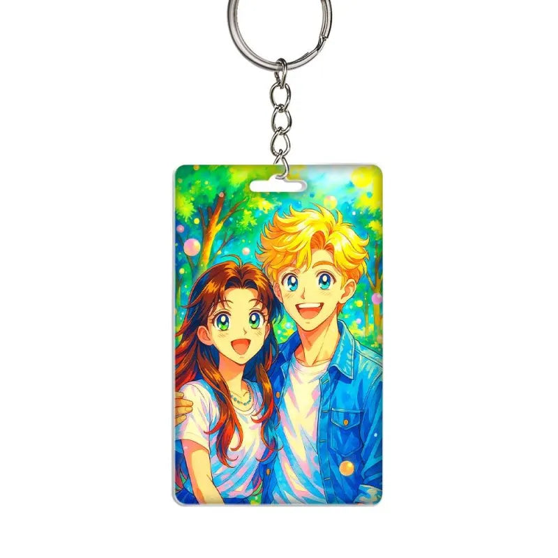 Personalized Custom Cartoon Style Girl Keychain Cute Filter Design Handmade Fashion Accessory Gift