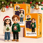 Personalized 3D Mini Figure Christmas Desk Figurine from Photo – Custom Holiday Gift
