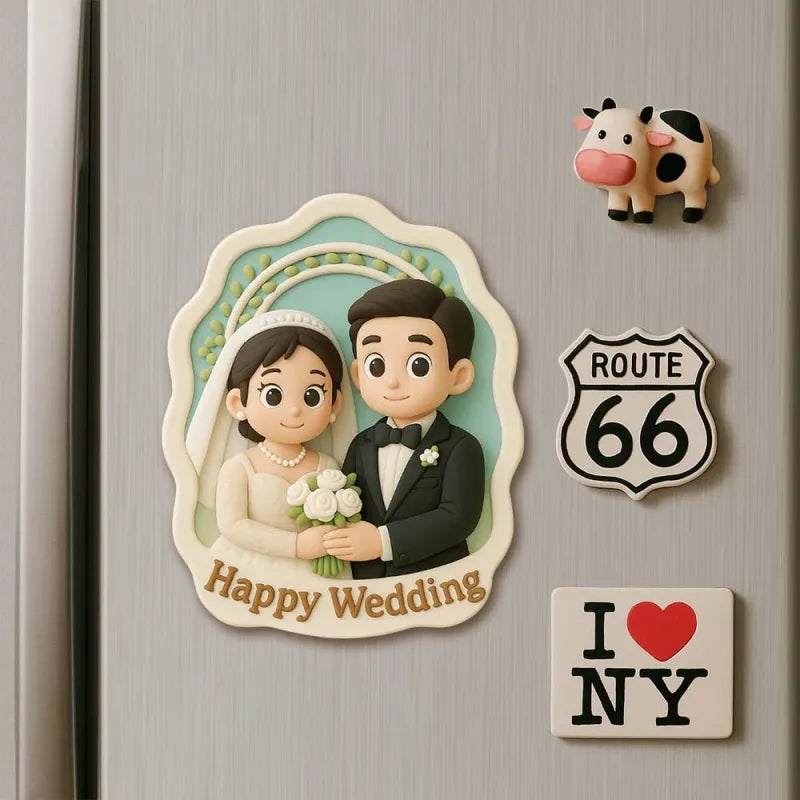 Personalized 3D Mini Figurine Fridge Magnet from Photo – Custom Cartoon Character Magnet