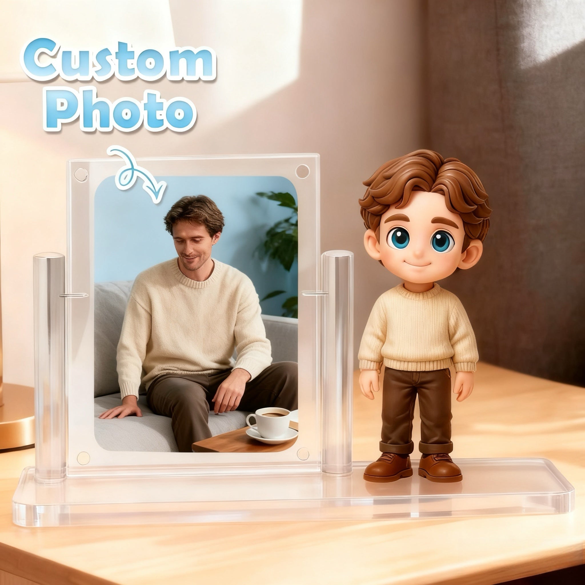 Personalized 3D Mini Figure with Colorful Base from Photo – Custom Toy Figurine Birthday Gift