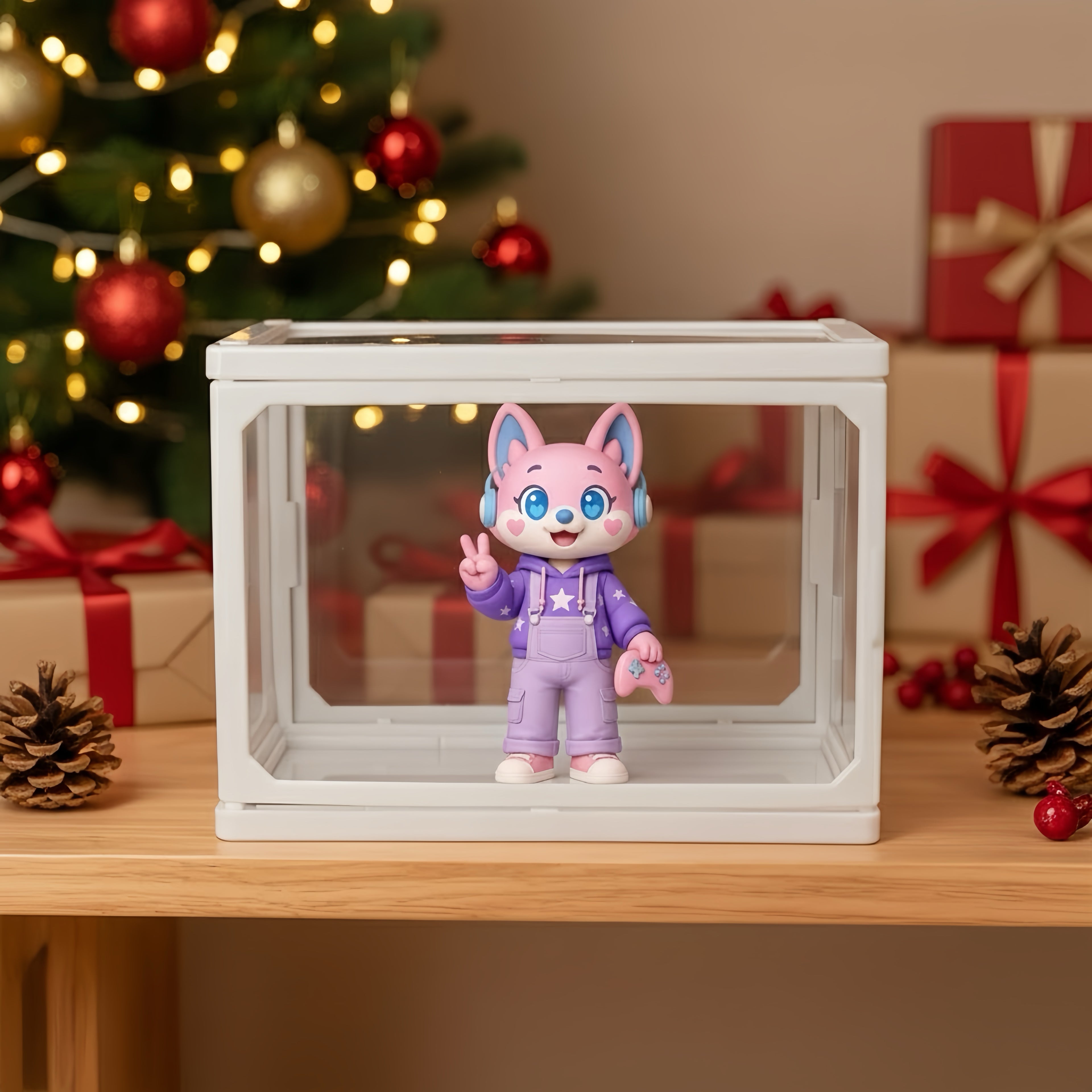 Personalized 3D Mini Figure Glass Dollhouse – Custom Photo Scene Display Case Christmas Gift