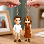 Personalized 3D Mini Figure Keychain from Photo – Custom Cartoon Character Keychain Gift