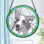 Personalized Pet Portrait Stained Glass Suncatcher – Custom Memorial Gift for Pet Lovers