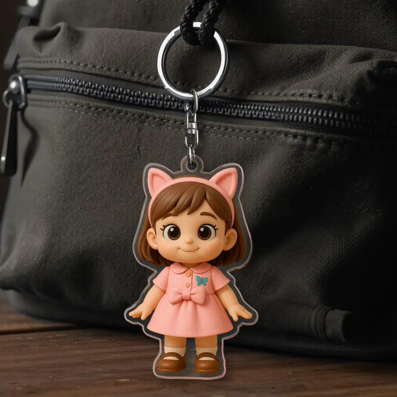 Personalized Photo Cartoon Style Figure Acrylic Keychain Bag Charm Unique Custom Keepsake Gift For Girlfriend Anniversary Birthday Gift