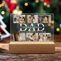 Personalized Dad LED Night Light – Custom 6 Photos & Text Acrylic Lamp, Father's Day Gift