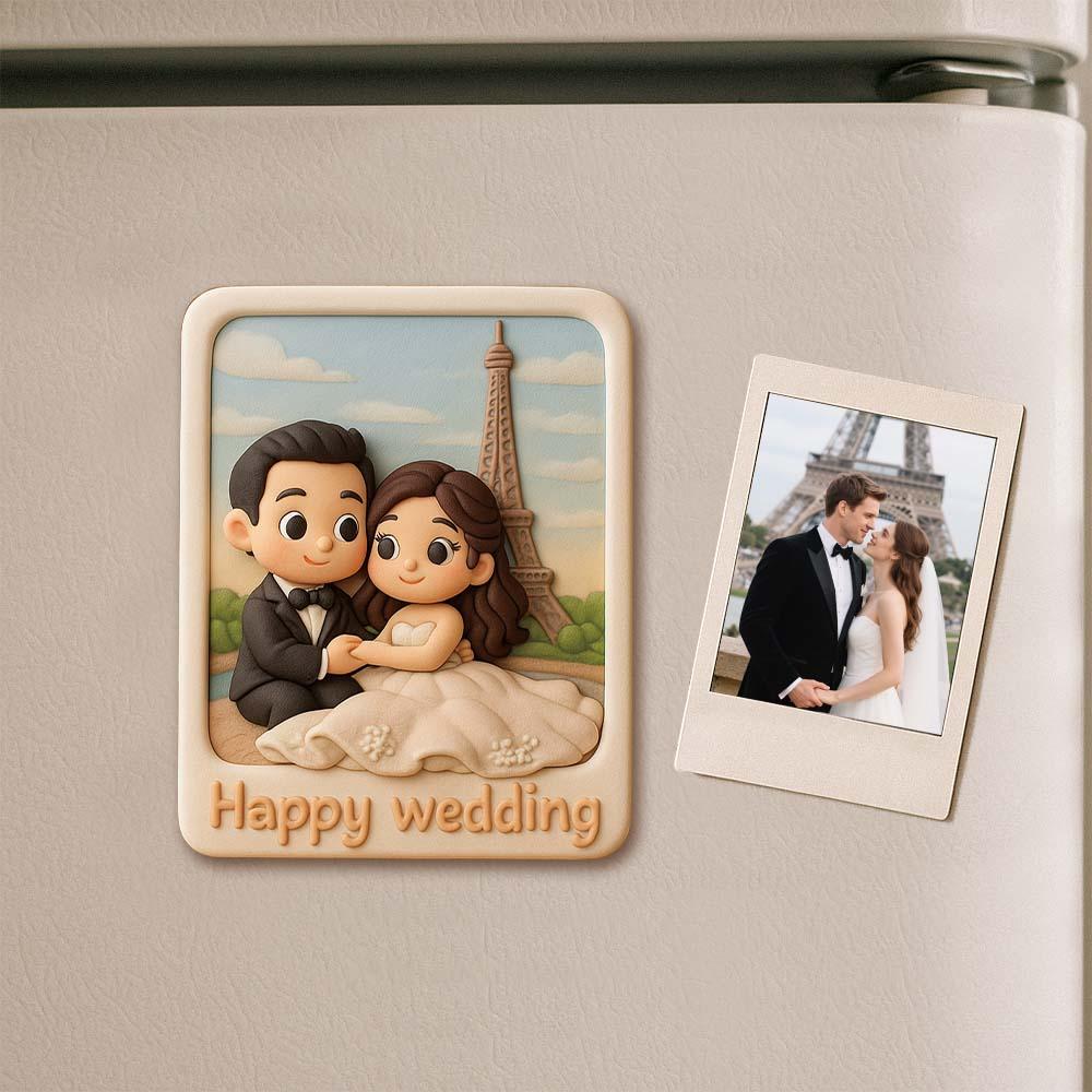 Personalized 3D Mini Figurine Fridge Magnet from Photo – Custom Cartoon Character Magnet