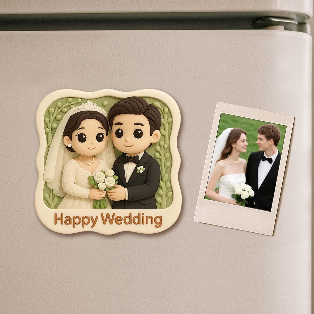 Personalized 3D Mini Figurine Fridge Magnet from Photo – Custom Cartoon Character Magnet