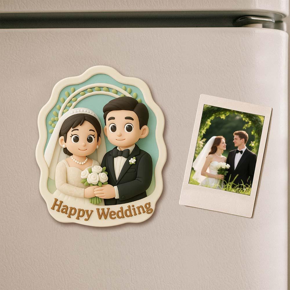 Personalized 3D Mini Figurine Fridge Magnet from Photo – Custom Cartoon Character Magnet