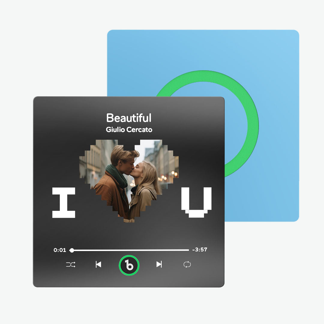 Personalized Photo Music Fridge Magnet Frameless Album Sticker – Custom Song Valentine's Day Gift