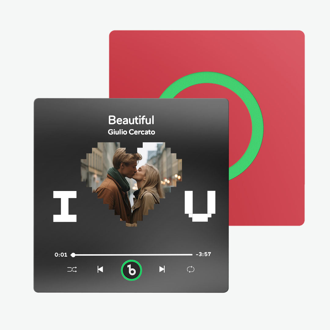 Personalized Photo Music Fridge Magnet Frameless Album Sticker – Custom Song Valentine's Day Gift