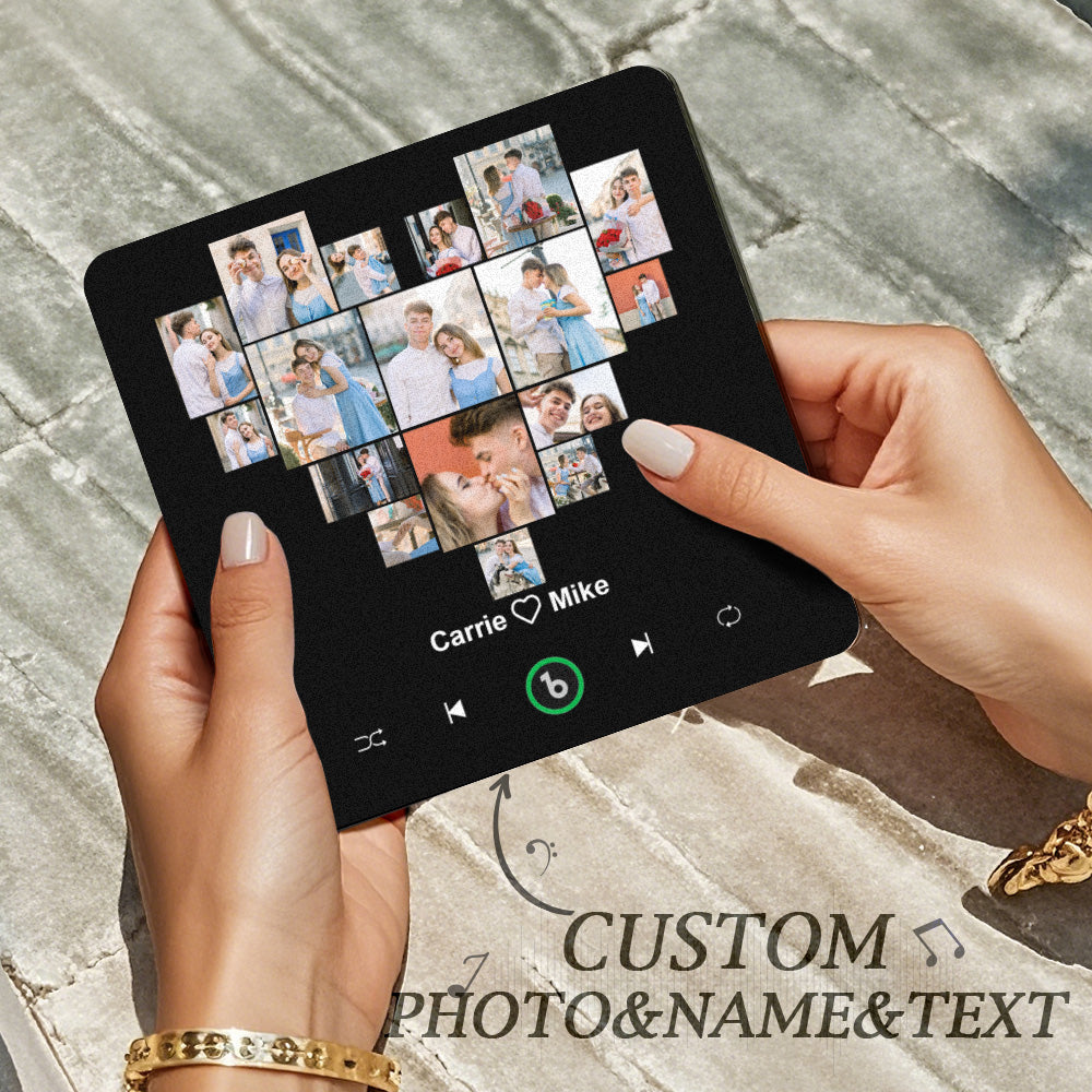 Personalized Photo & Name Music Fridge Magnet Sticker – Custom Song Valentine's Day Gift