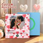 Personalized Photo Music Fridge Magnet with Hearts – Custom Song Valentine's Day Gift