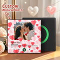 Personalized Photo Music Fridge Magnet Colorful Frame with Hearts – Custom Song Valentine Gift