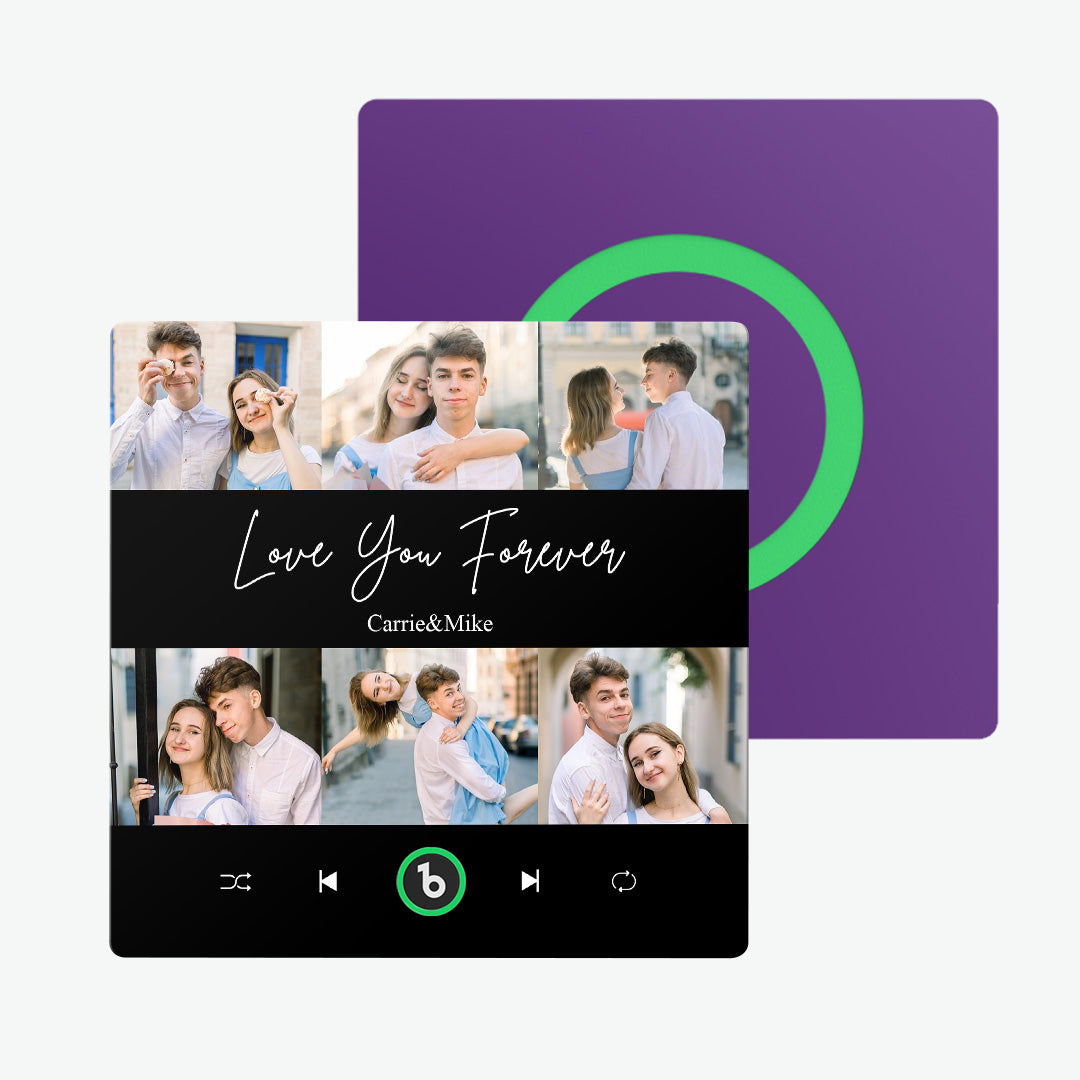 Personalized Photo & Text Music Fridge Magnet Colorful Album – Custom Song Valentine's Day Gift