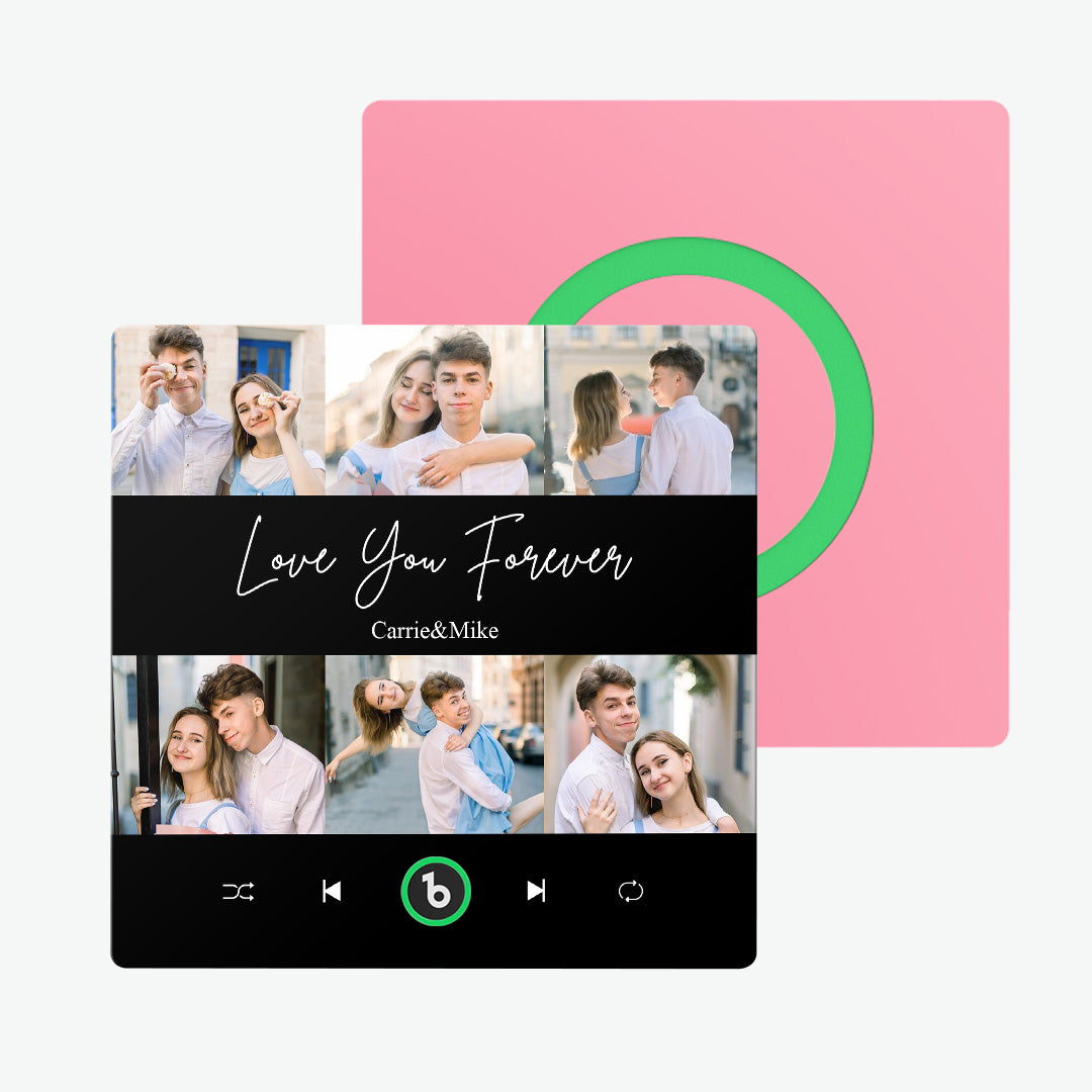 Personalized Photo & Text Music Fridge Magnet Colorful Album – Custom Song Valentine's Day Gift