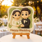 Personalized 3D Mini Figurine with Wooden Base – Custom Photo Home Decor Wedding Birthday Gift