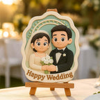 Personalized 3D Mini Figurine with Wooden Base – Custom Photo Home Decor Wedding Birthday Gift