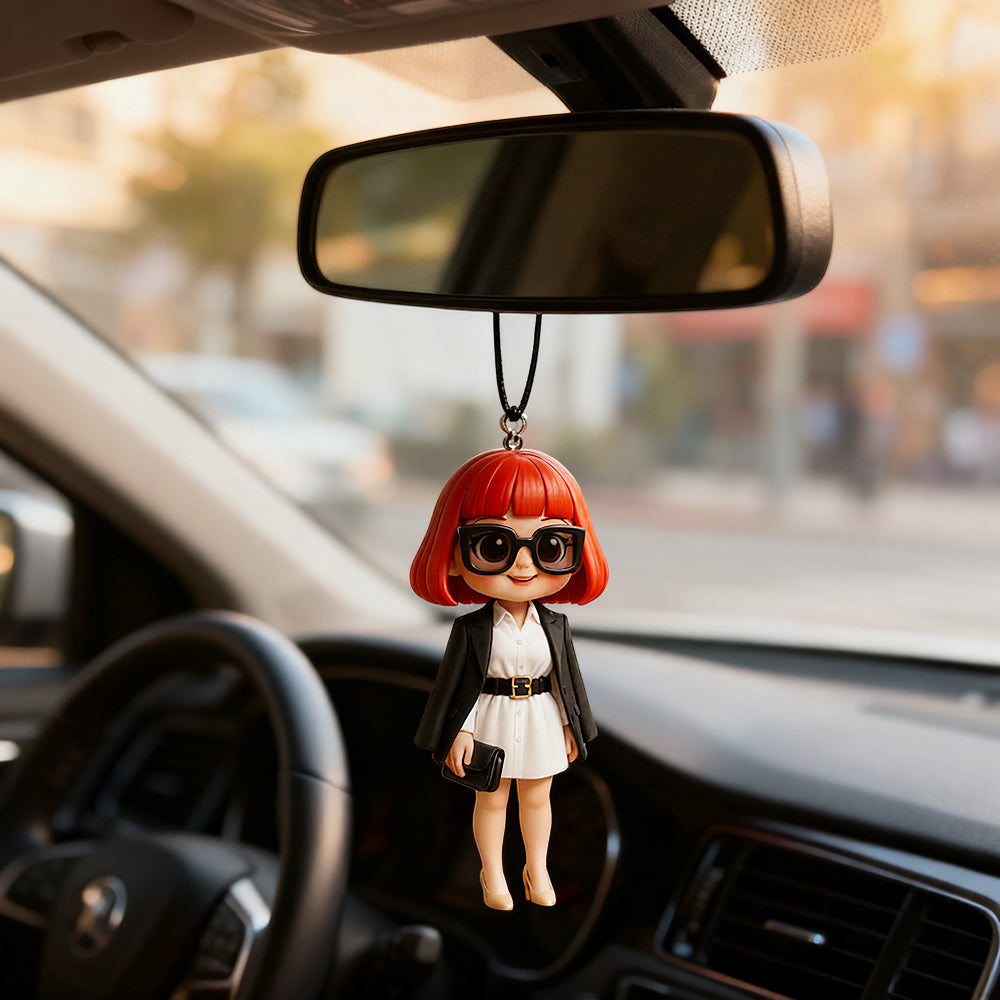 Personalized 3D Mini Figure Car Hanging Ornament – Custom Photo Character Car Decoration