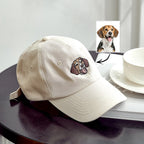Personalized Embroidered Pet Photo Hat – Custom Dog Face Cotton Cap Gift for Pet Lovers
