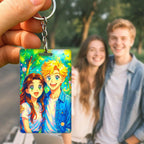 Personalized Custom Cartoon Style Girl Keychain Cute Filter Design Handmade Fashion Accessory Gift