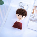 Personalized Crochet Doll Keychain – Custom Handwoven Mini Doll Gift from Photo