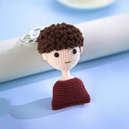 Personalized Crochet Doll Keychain – Custom Handwoven Mini Doll Gift from Photo