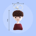 Personalized Crochet Doll Keychain – Custom Handwoven Mini Doll Gift from Photo