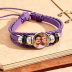 Custom Photo PU Leather Bracelet Personalized Picture Bracelet Valentine's Day Birthday Gift