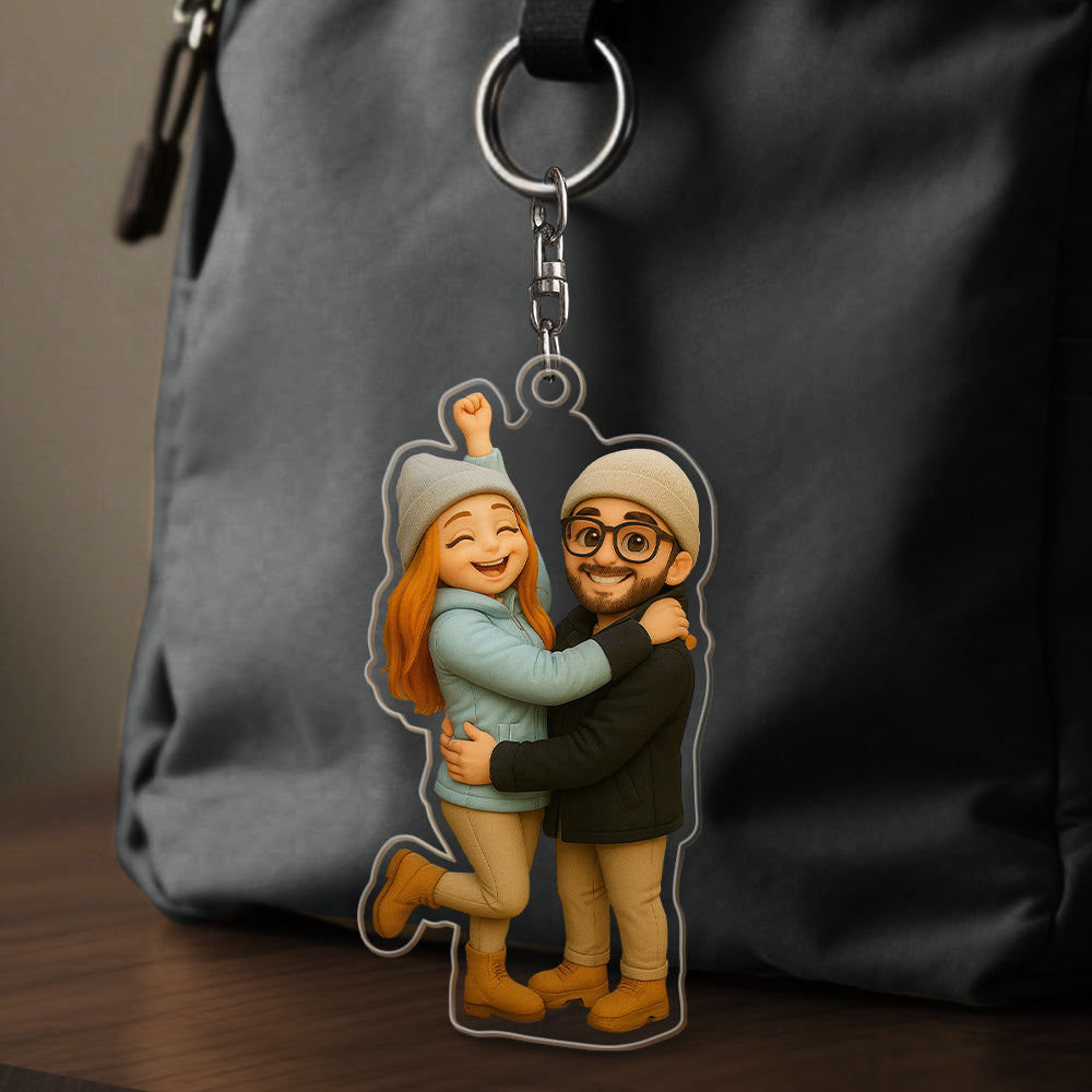 Personalized Photo Cartoon Style Figure Acrylic Keychain Bag Charm Unique Custom Keepsake Gift For Girlfriend Anniversary Birthday Gift