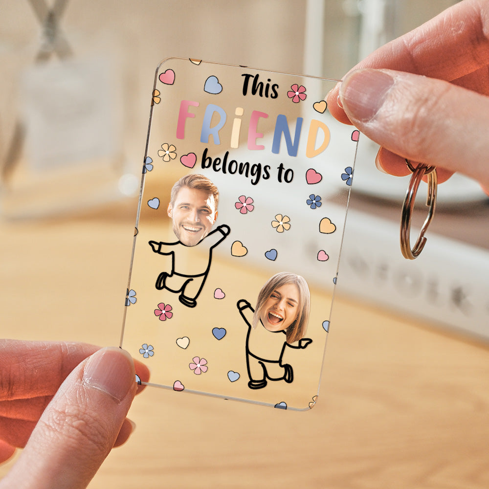 Personalized Acrylic Keychain Custom Face & Text – Anniversary Birthday Gift for Her